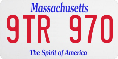 MA license plate 9TR970