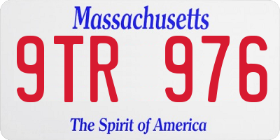 MA license plate 9TR976