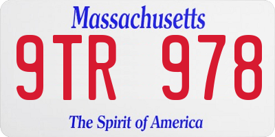 MA license plate 9TR978