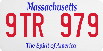 MA license plate 9TR979