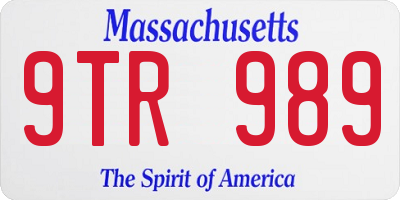 MA license plate 9TR989
