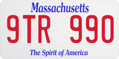 MA license plate 9TR990