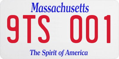 MA license plate 9TS001