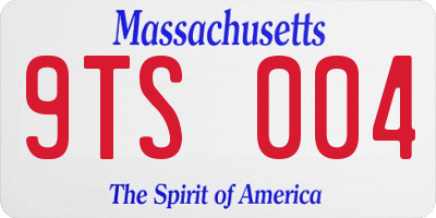 MA license plate 9TS004
