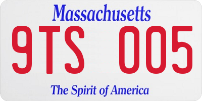 MA license plate 9TS005