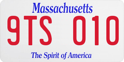 MA license plate 9TS010