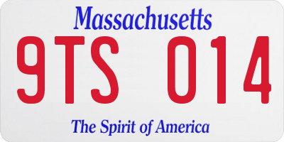 MA license plate 9TS014