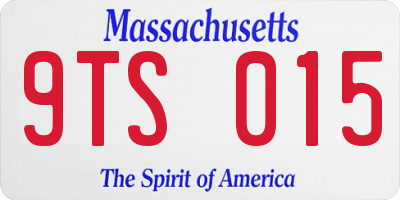MA license plate 9TS015