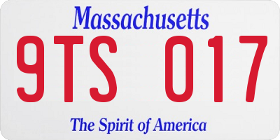 MA license plate 9TS017
