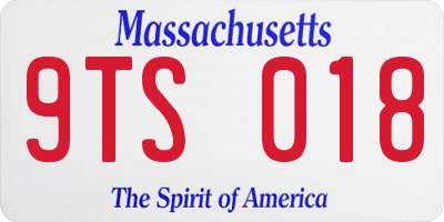 MA license plate 9TS018