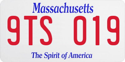 MA license plate 9TS019