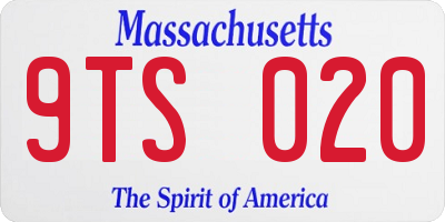 MA license plate 9TS020