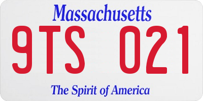 MA license plate 9TS021