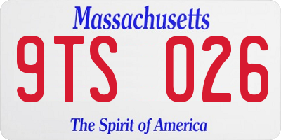 MA license plate 9TS026