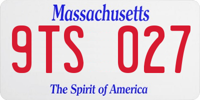 MA license plate 9TS027