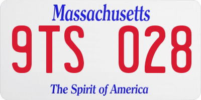MA license plate 9TS028