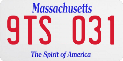 MA license plate 9TS031