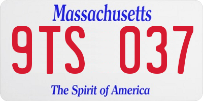 MA license plate 9TS037
