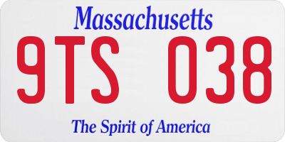 MA license plate 9TS038