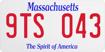 MA license plate 9TS043