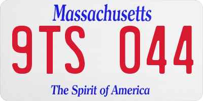 MA license plate 9TS044