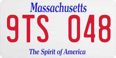 MA license plate 9TS048