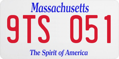 MA license plate 9TS051