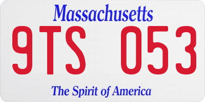 MA license plate 9TS053