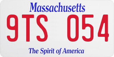 MA license plate 9TS054