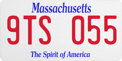 MA license plate 9TS055