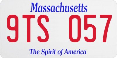 MA license plate 9TS057