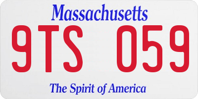 MA license plate 9TS059