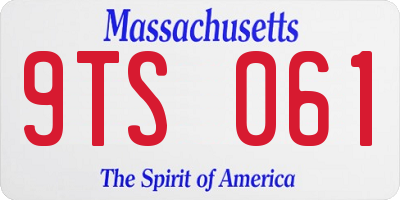 MA license plate 9TS061