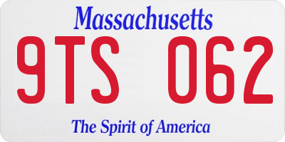 MA license plate 9TS062