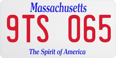 MA license plate 9TS065