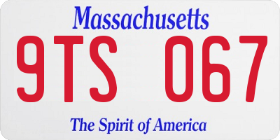 MA license plate 9TS067