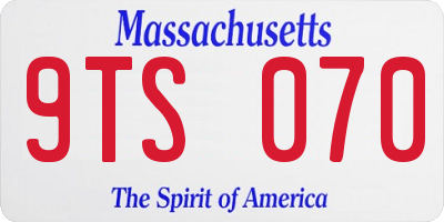 MA license plate 9TS070