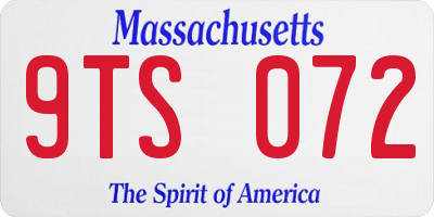 MA license plate 9TS072