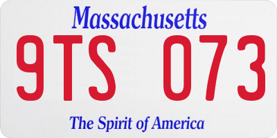 MA license plate 9TS073