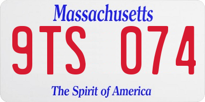 MA license plate 9TS074