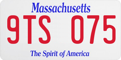 MA license plate 9TS075