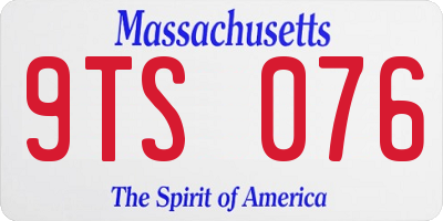MA license plate 9TS076