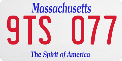 MA license plate 9TS077