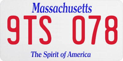 MA license plate 9TS078