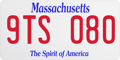 MA license plate 9TS080