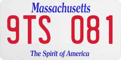 MA license plate 9TS081