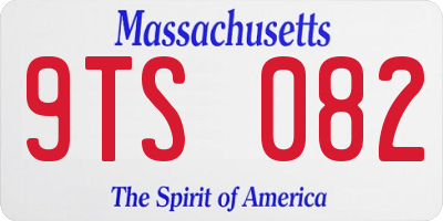 MA license plate 9TS082