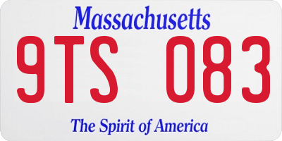 MA license plate 9TS083