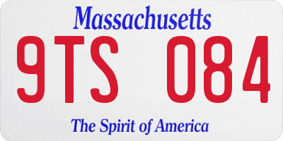 MA license plate 9TS084