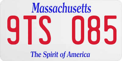 MA license plate 9TS085